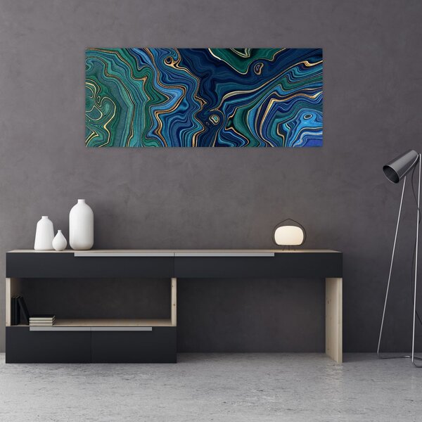 Poslikava - Zeleno moder marmor (120x50 cm)