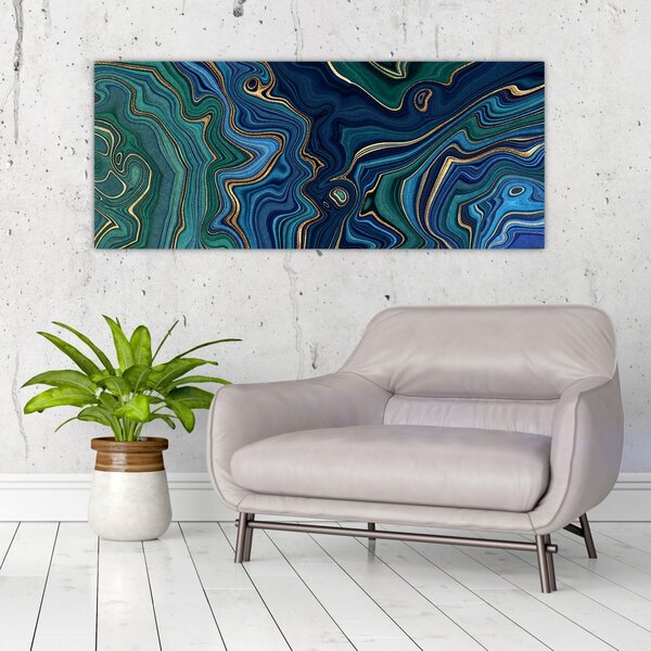 Poslikava - Zeleno moder marmor (120x50 cm)