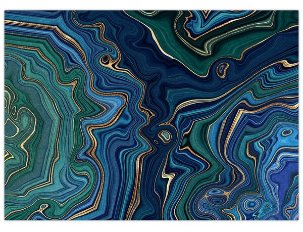 Poslikava - Zeleno moder marmor (70x50 cm)