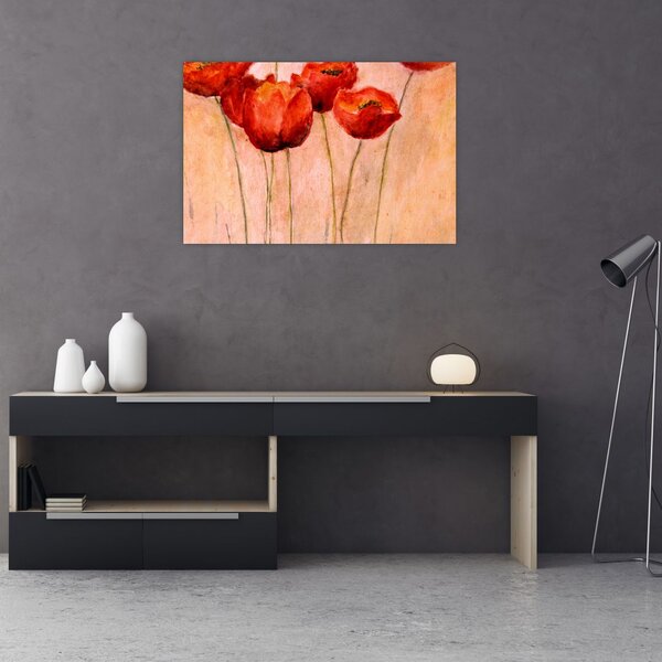 Slika - Rdeči tulipani (90x60 cm)