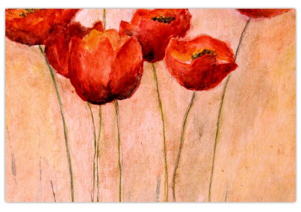 Slika - Rdeči tulipani (90x60 cm)