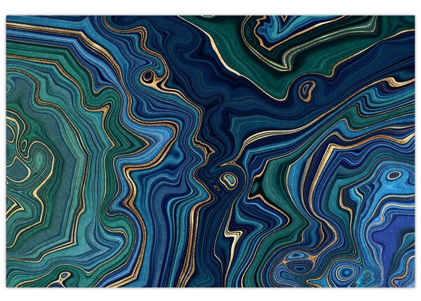 Poslikava - Zeleno moder marmor (90x60 cm)