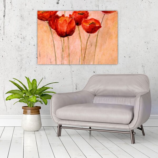 Slika - Rdeči tulipani (90x60 cm)