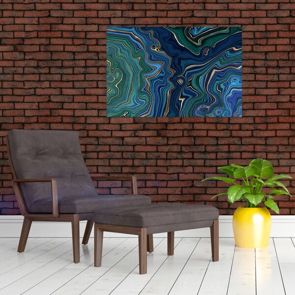 Poslikava - Zeleno moder marmor (90x60 cm)