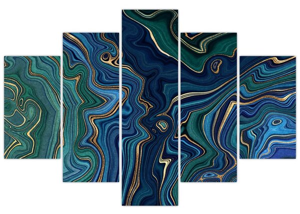 Poslikava - Zeleno moder marmor (150x105 cm)