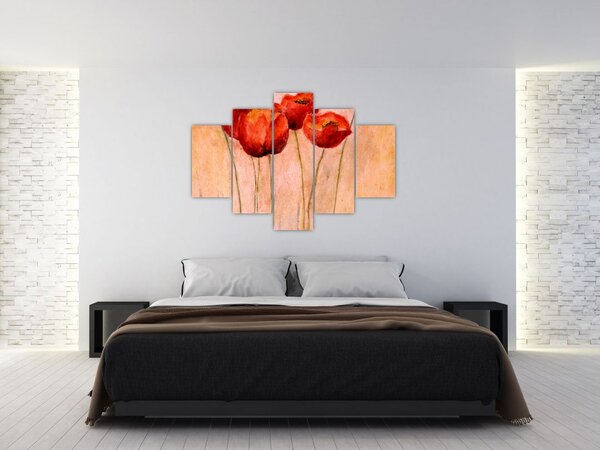 Slika - Rdeči tulipani (150x105 cm)