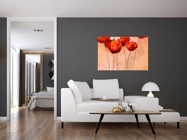 Slika - Rdeči tulipani (90x60 cm)