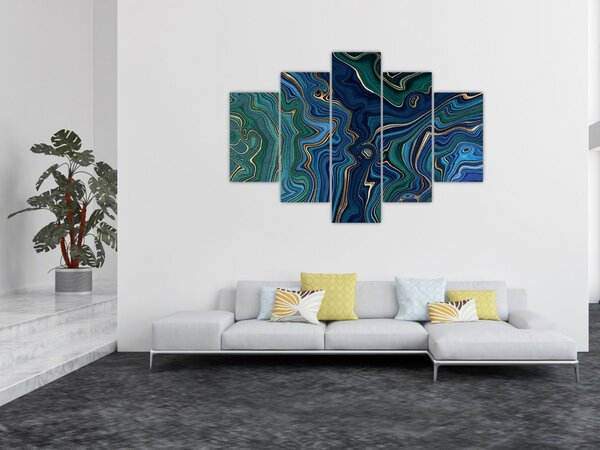 Poslikava - Zeleno moder marmor (150x105 cm)