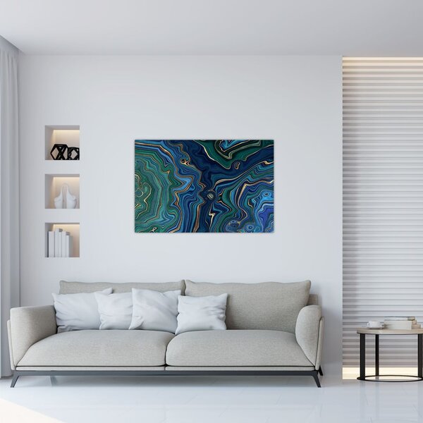 Poslikava - Zeleno moder marmor (90x60 cm)