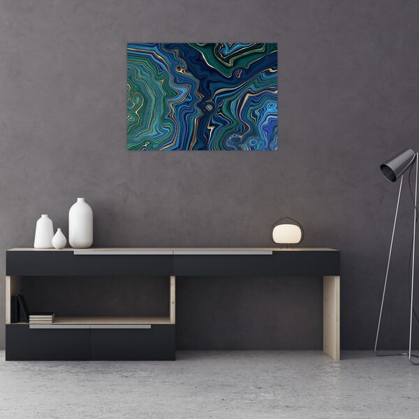 Poslikava - Zeleno moder marmor (70x50 cm)