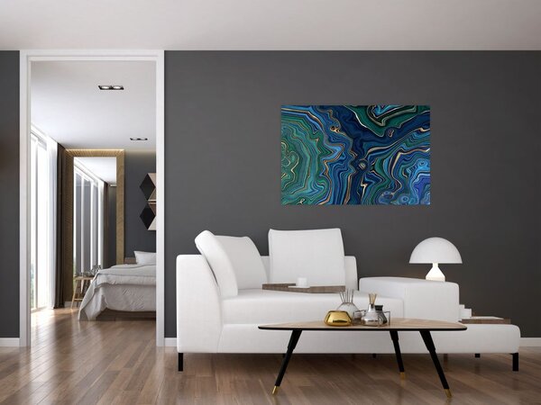 Poslikava - Zeleno moder marmor (90x60 cm)