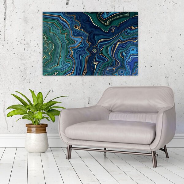 Poslikava - Zeleno moder marmor (90x60 cm)
