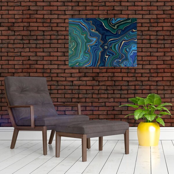 Poslikava - Zeleno moder marmor (70x50 cm)