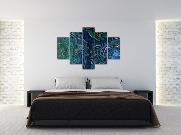 Poslikava - Zeleno moder marmor (150x105 cm)
