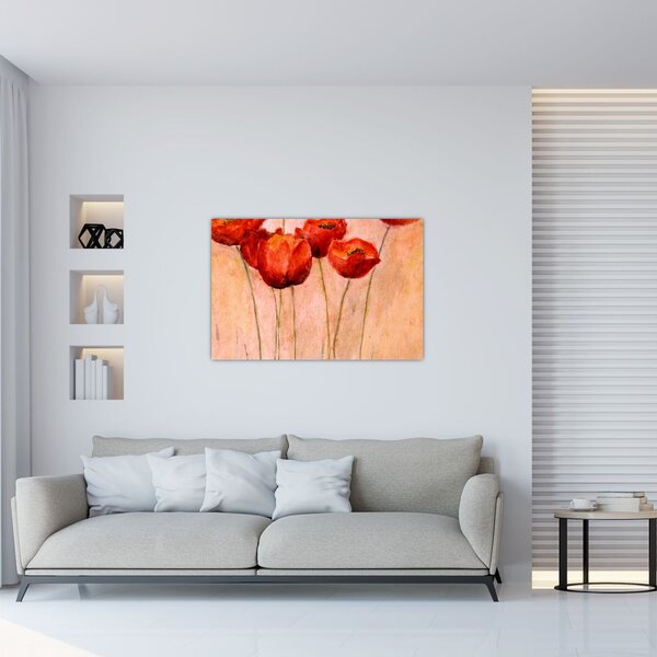 Slika - Rdeči tulipani (90x60 cm)