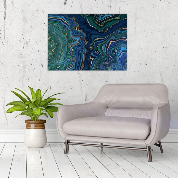 Poslikava - Zeleno moder marmor (70x50 cm)