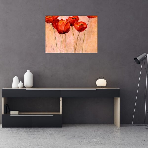 Slika - Rdeči tulipani (70x50 cm)
