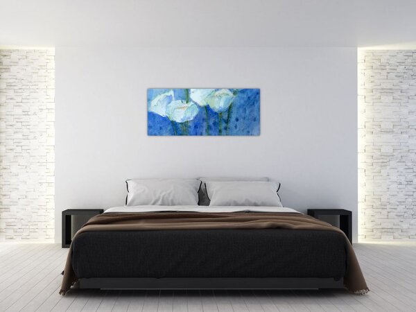 Slika - Beli tulipani (120x50 cm)