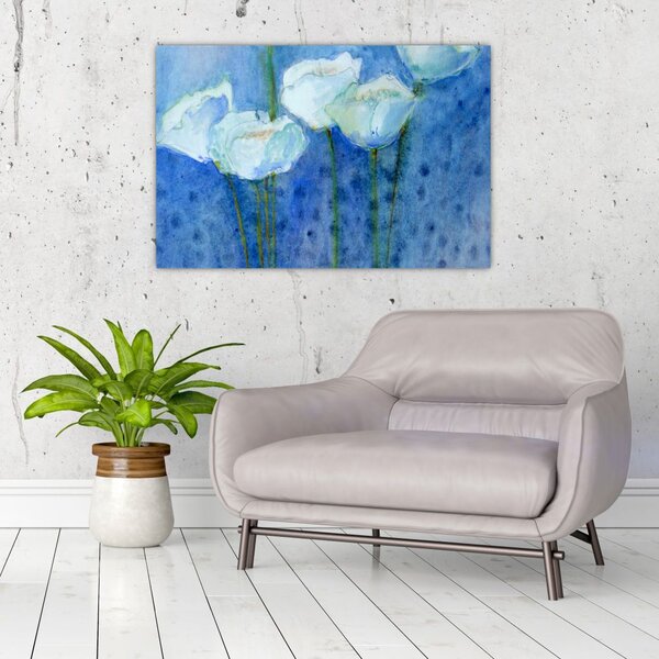 Slika - Beli tulipani (90x60 cm)