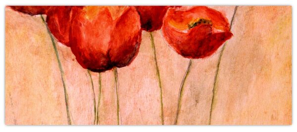 Slika - Rdeči tulipani (120x50 cm)