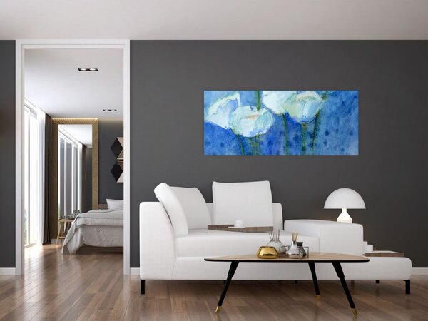 Slika - Beli tulipani (120x50 cm)