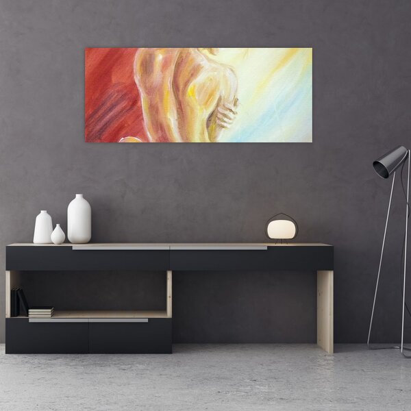 Slika počivajoče ženske, oljna slika (120x50 cm)