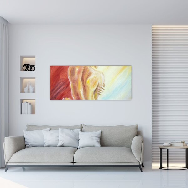 Slika počivajoče ženske, oljna slika (120x50 cm)