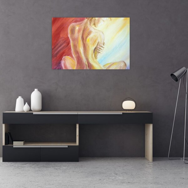 Slika počivajoče ženske, oljna slika (90x60 cm)