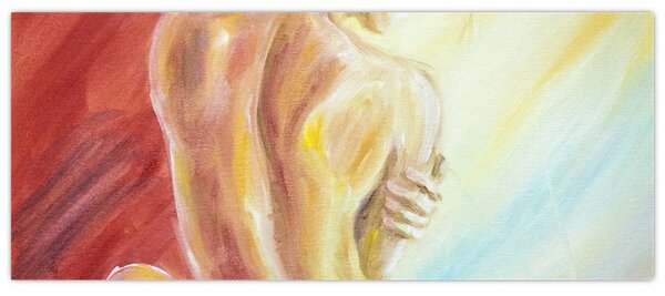 Slika počivajoče ženske, oljna slika (120x50 cm)