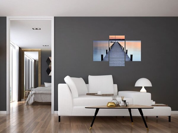 Slika - pomol ob jezeru Starnberger, Bavarska, Nemčija (90x60 cm)