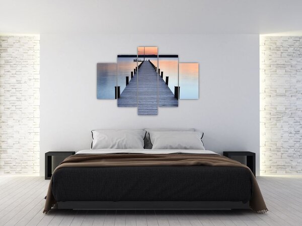 Slika - pomol ob jezeru Starnberger, Bavarska, Nemčija (150x105 cm)