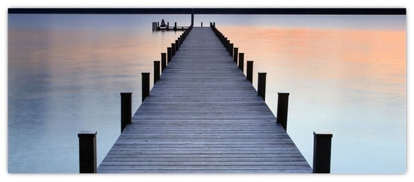 Slika - pomol ob jezeru Starnberger, Bavarska, Nemčija (120x50 cm)