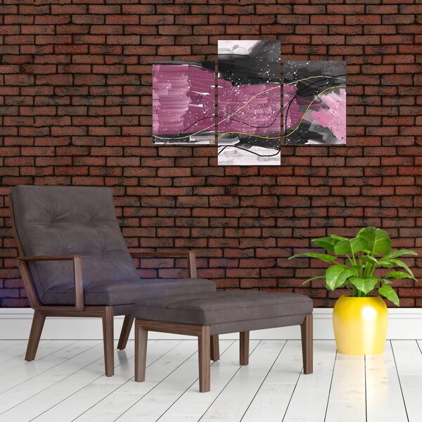 Slika - Roza in črna abstrakcija (90x60 cm)