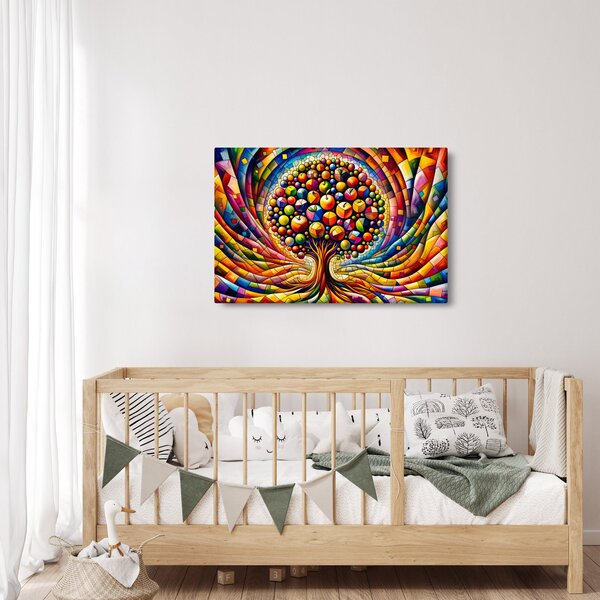 Slika – Šareno drvo s jabukama (90x60 cm)