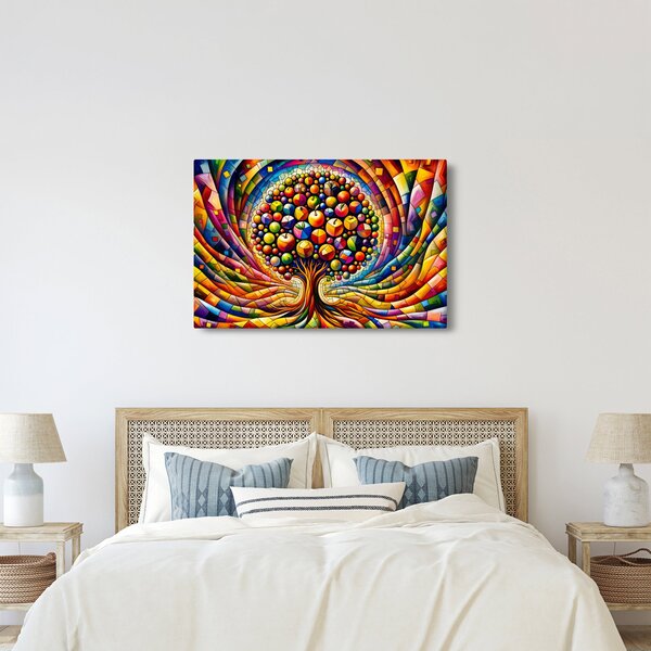 Slika – Šareno drvo s jabukama (90x60 cm)