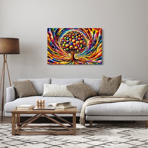 Slika – Šareno drvo s jabukama (90x60 cm)