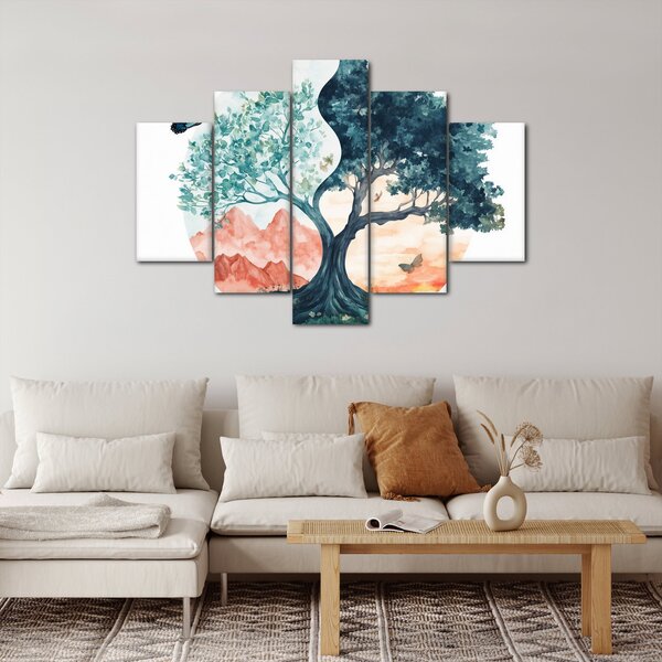 Slika – Akvarelno drvo puno života (150x105 cm)