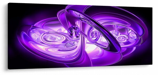 Slika ljubičastih fraktala (120x50 cm)