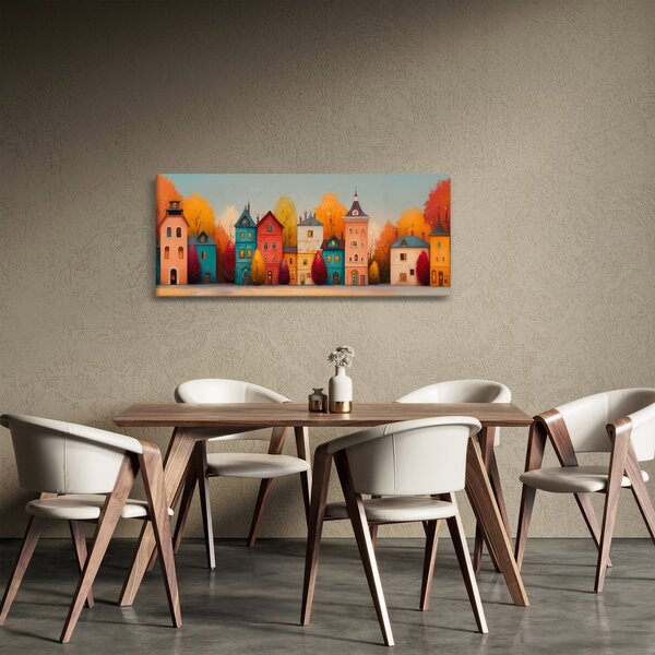 Slika - Jesensko selo (120x50 cm)