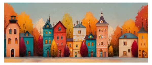 Slika - Jesensko selo (120x50 cm)