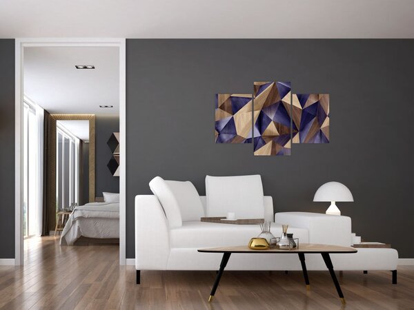 Slika - 3D leseni trikotniki (90x60 cm)