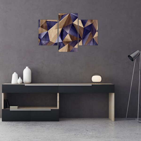 Slika - 3D leseni trikotniki (90x60 cm)