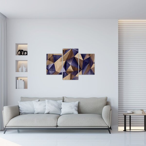 Slika - 3D leseni trikotniki (90x60 cm)