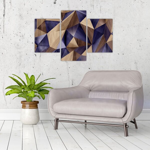 Slika - 3D leseni trikotniki (90x60 cm)