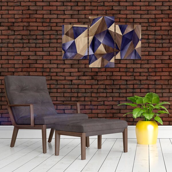 Slika - 3D leseni trikotniki (90x60 cm)