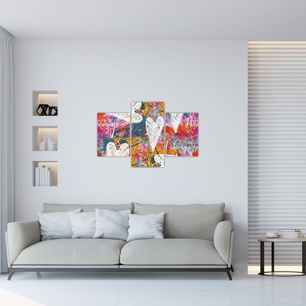 Slika - Srce na abstraktnem ozadju (90x60 cm)