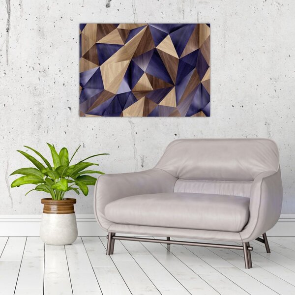 Slika - 3D leseni trikotniki (70x50 cm)