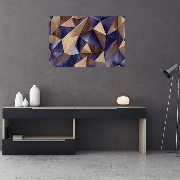 Slika - 3D leseni trikotniki (90x60 cm)