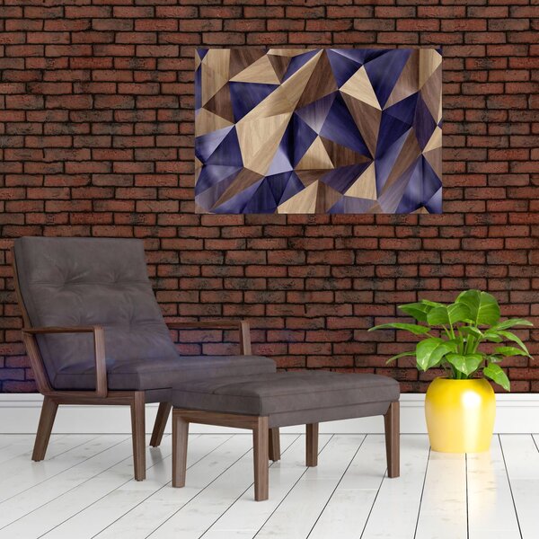 Slika - 3D leseni trikotniki (90x60 cm)