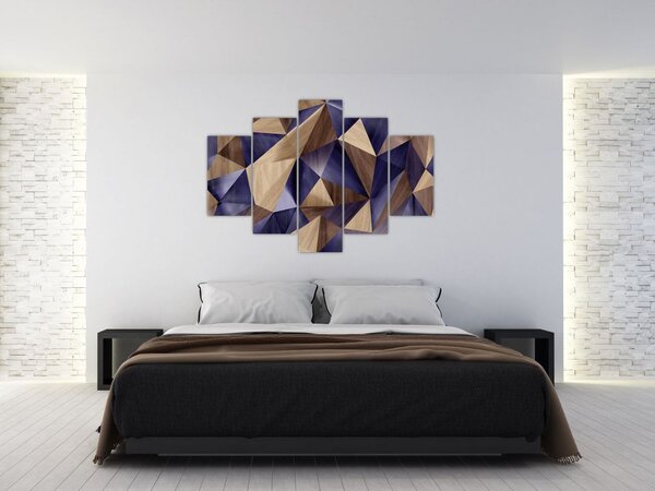 Slika - 3D leseni trikotniki (150x105 cm)